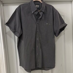 Lacoste Men's Black and White Striped Short Sleeve Shirt